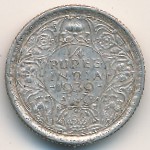 Британская Индия, 1/4 рупии (1938–1939 г.)