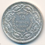 Tunis, 10 francs, 1939–1942