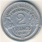France, 2 francs, 1941–1959