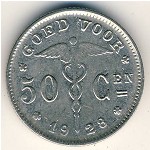 Belgium, 50 centimes, 1922–1934