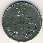 Hungary, 20 filler, 1914–1922