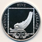 Virgin Islands, 25 dollars, 1988