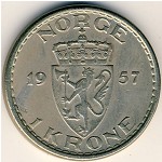 Norway, 1 krone, 1953–1957