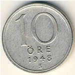 Sweden, 10 ore, 1942–1950