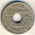 Тунис, 10 сентим (1918–1920 г.)