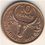 Madagascar, 10 francs, 1991