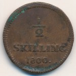 Sweden, 1/2 skilling, 1799–1802