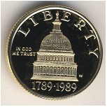 США, 5 долларов (1989 г.)