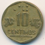 Peru, 10 centimos, 1991–1996
