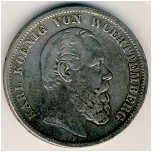 Вюртемберг, 5 марок (1874–1888 г.)