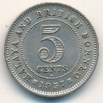 Малайя и Британское Борнео, 5 центов (1953–1961 г.)