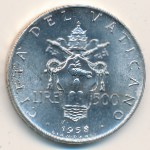 Vatican City, 500 lire, 1958