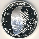 Франция, 100 франков - 15 экю (1992 г.)
