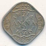 British West Indies, 1/2 anna, 1946–1947
