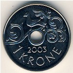 Норвегия, 1 крона (1997–2012 г.)