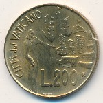Vatican City, 200 lire, 1991