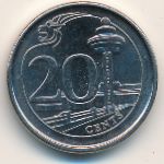 Сингапур, 20 центов (2013–2018 г.)