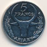 Madagascar, 5 francs, 1996