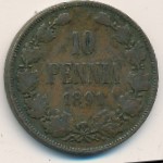 Финляндия, 10 пенни (1889–1891 г.)