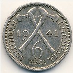 Южная Родезия, 6 пенсов (1939–1942 г.)