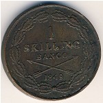 Швеция, 1 скиллинг (1847–1855 г.)
