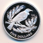 New Zealand, 5 dollars, 1995