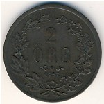 Sweden, 2 ore, 1856–1858