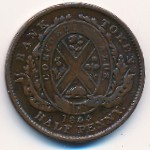 Квебек, 1 соу - 1/2 пенни (1842–1845 г.)