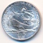 Vatican City, 5 lire, 1939–1941
