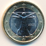 Италия, 1 евро (2002–2007 г.)