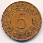 Seychelles, 5 cents, 1964–1971