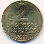 Uruguay, 2 pesos, 1998–2008