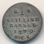 Denmark, 1 skilling, 1779–1782