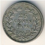 Netherlands, 25 cents, 1891–1897