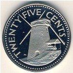 Барбадос, 25 центов (1973–2009 г.)