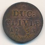 Cleve, 1 duit, 1752–1753