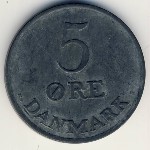 Denmark, 5 ore, 1950–1955
