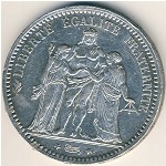 Франция, 5 франков (1870–1889 г.)