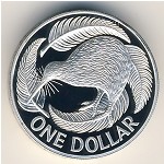 New Zealand, 1 dollar, 1992