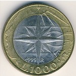 San Marino, 1000 lire, 1999