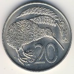 New Zealand, 20 cents, 1967–1985