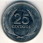El Salvador, 25 centavos, 1993–1999