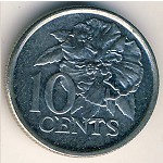 Тринидад и Тобаго, 10 центов (1976–2017 г.)