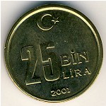 Turkey, 25000 lira, 2001–2003