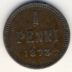 Финляндия, 1 пенни (1872–1876 г.)