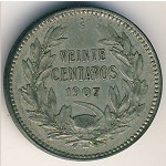 Chile, 20 centavos, 1899–1907