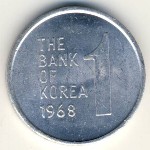 Южная Корея, 1 вон (1968–1982 г.)