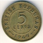 Британский Гондурас, 5 центов (1942–1947 г.)
