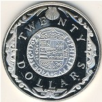 Virgin Islands, 20 dollars, 1985