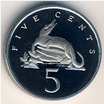 Jamaica, 5 cents, 1990–1993